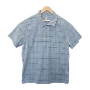 GEORGE Men Polo Shirt Size 2XL (50/52) Blue & White Striped Short Sleeve